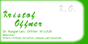 kristof offner business card